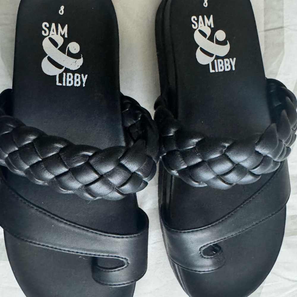 Sam & Libby Women’s Braided Black Sandals - Picture 3 of 4
